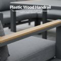 Conjunto de sofá esquinero de aluminio para patio exterior con mesa de centro y reposapiés - 11C12A