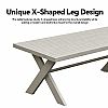 Conjuntos de sofás de salón de exterior de diseño moderno al por mayor con mesa con patas en X y banco - 11C12B