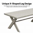 Conjuntos de sofás de salón de exterior de diseño moderno al por mayor con mesa con patas en X y banco - 11C12B