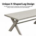 Conjuntos de sofás de salón de exterior de diseño moderno al por mayor con mesa con patas en X y banco - 11C12B