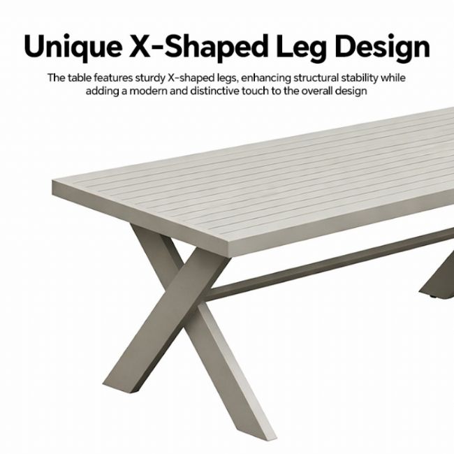Conjuntos de sofás de salón de exterior de diseño moderno al por mayor con mesa con patas en X y banco - 11C12B
