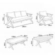 Conjuntos de sofás de salón de exterior de diseño moderno al por mayor con mesa con patas en X y banco - 11C12B