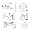 Conjunto de sofás de aluminio con recubrimiento en polvo para exteriores de 6 piezas con mesa de listones de WPC al por mayor - 11C12C