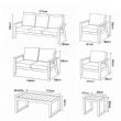 Conjunto de sofás de aluminio con recubrimiento en polvo para exteriores de 6 piezas con mesa de listones de WPC al por mayor - 11C12C