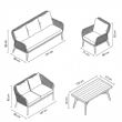 Conjunto de sofás tejidos con cuerda para todo tipo de clima al por mayor con mesa de centro de aluminio para exteriores - 11C12D