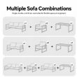 Conjunto de sofás de jardín modernos y compactos al aire libre, conjunto de 5 piezas con estructura de acero - 11C12E