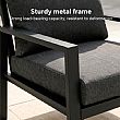 HF Patios Venta al por Mayor de Fábrica Conjunto de Sofá de Jardín de Aluminio de 4 Piezas con Cojines Gruesos y Mesa de Centro para Espacios Exteriores - 11C12F