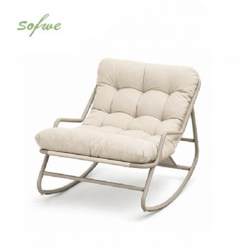 Sillón mecedora de exterior al por mayor, con cojín grueso...