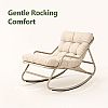 Sillón mecedora de exterior al por mayor, con cojín grueso de olefina y estructura de hierro galvanizado, para el suministro de mobiliario de jardín y terraza - 11C12K