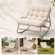 Sillón mecedora de exterior al por mayor, con cojín grueso de olefina y estructura de hierro galvanizado, para el suministro de mobiliario de jardín y terraza - 11C12K