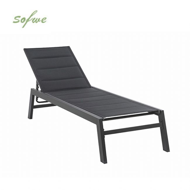 Sillón reclinable ajustable Textilen de aluminio con interior de algodón - 11D14D