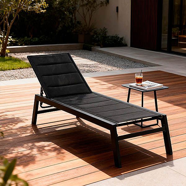 Sillón reclinable ajustable Textilen de aluminio con interior de algodón - 11D14D