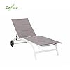 Sillón ajustable de aluminio y textilene con ruedas - 11D14E