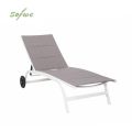 Sillón ajustable de aluminio y textilene con ruedas - 11D14E