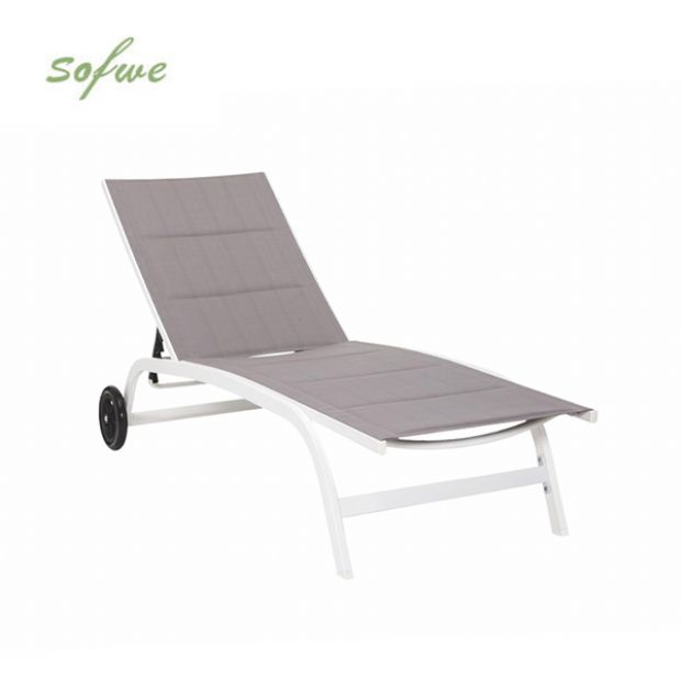 Sillón ajustable de aluminio y textilene con ruedas - 11D14E