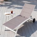 Sillón ajustable de aluminio y textilene con ruedas - 11D14E