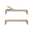 Sillón ajustable de aluminio, plástico y madera con ruedas - 11D14G