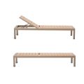 Sillón ajustable de aluminio, plástico y madera con ruedas - 11D14G