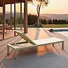 Sillón ajustable de aluminio, plástico y madera con ruedas - 11D14G
