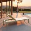 Sillón ajustable de aluminio, plástico y madera con ruedas - 11D14G