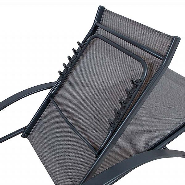 Sillón reclinable ajustable de aluminio con reposabrazos en forma de S - 11D14I