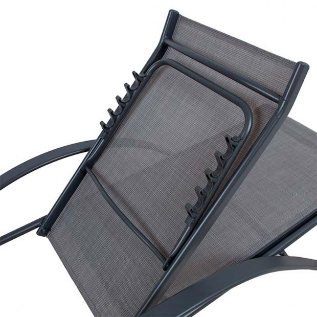 Sillón reclinable ajustable de aluminio con reposabrazos en forma de S - 11D14I