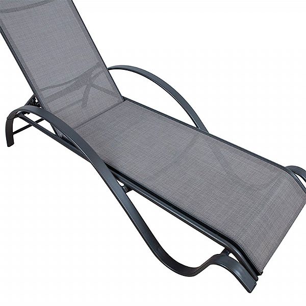Sillón reclinable ajustable de aluminio con reposabrazos en forma de S - 11D14I