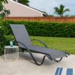 Sillón reclinable ajustable de aluminio con reposabrazos en forma de S - 11D14I