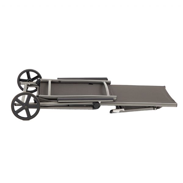 Sillón de aluminio Textilene con ruedas y cojín - 11D14K