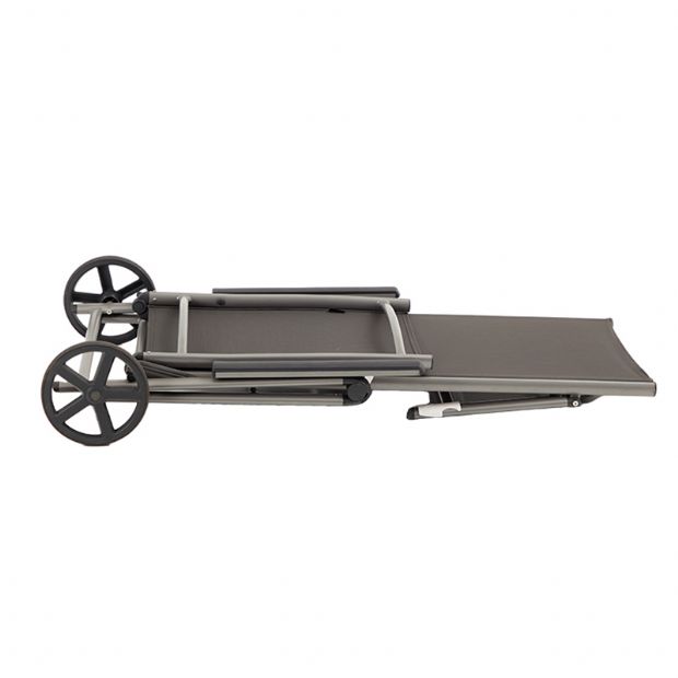 Sillón de aluminio Textilene con ruedas y cojín - 11D14K