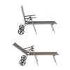 Sillón de aluminio Textilene con ruedas y cojín - 11D14K