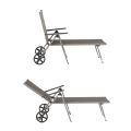 Sillón de aluminio Textilene con ruedas y cojín - 11D14K