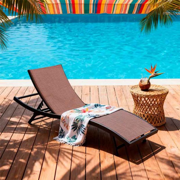 Sillón ajustable de textilene de hierro - 11D14N