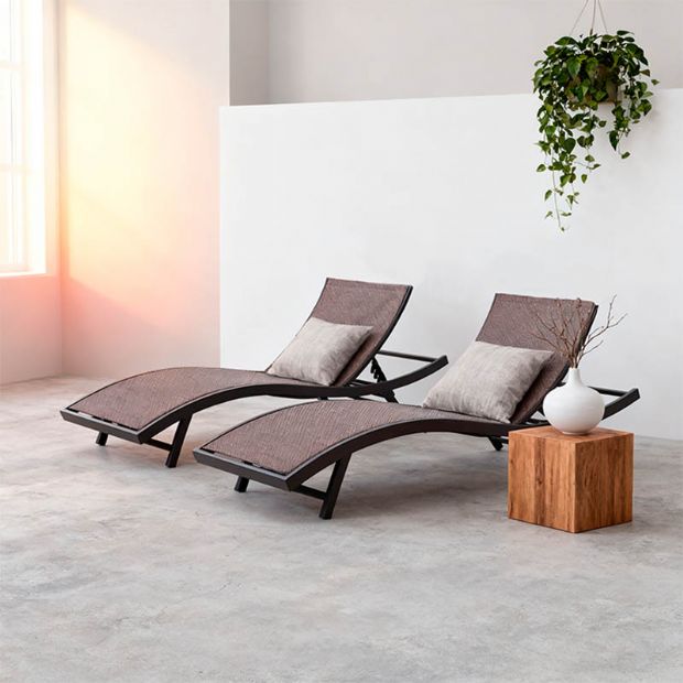 Sillón ajustable de textilene de hierro - 11D14N