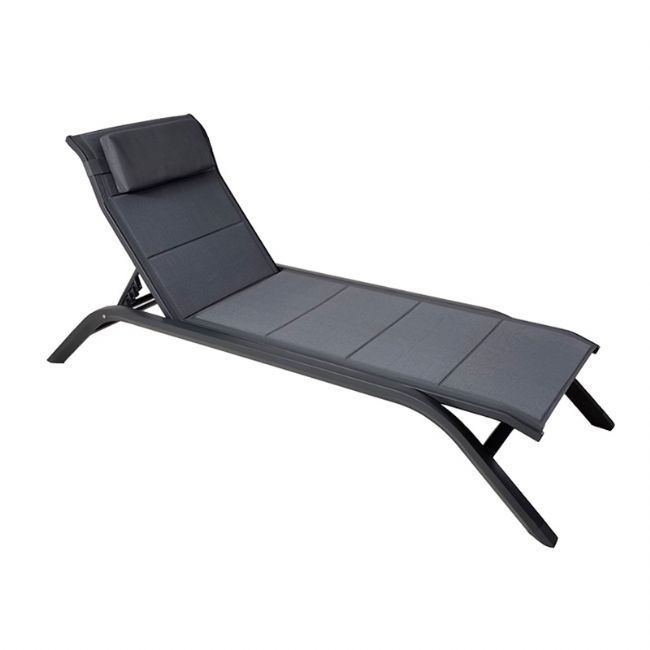 Tumbona ajustable para exteriores con estructura de aleación de aluminio y tejido de malla - 11D25A