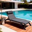 Tumbona ajustable para exteriores con estructura de aleación de aluminio y tejido de malla - 11D25A