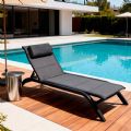 Tumbona ajustable para exteriores con estructura de aleación de aluminio y tejido de malla - 11D25A