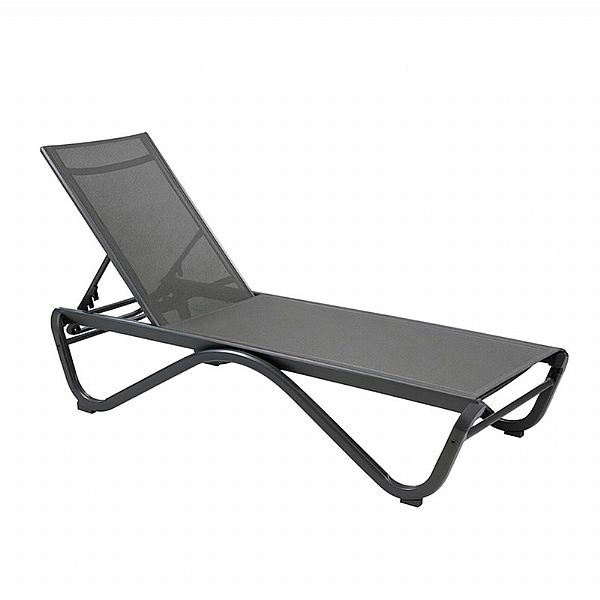 Tumbona para exterior con base de aluminio en forma de W - 11D25B