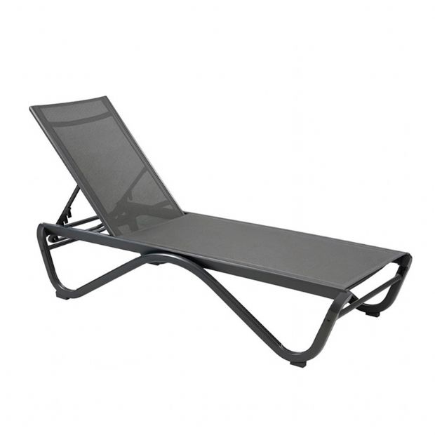 Tumbona para exterior con base de aluminio en forma de W - 11D25B