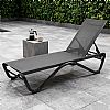 Tumbona para exterior con base de aluminio en forma de W - 11D25B