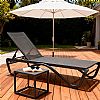 Tumbona para exterior con base de aluminio en forma de W - 11D25B