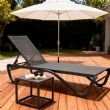 Tumbona para exterior con base de aluminio en forma de W - 11D25B