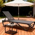 Tumbona para exterior con base de aluminio en forma de W - 11D25B