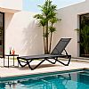 Tumbona para exterior con base de aluminio en forma de W - 11D25B
