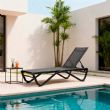 Tumbona para exterior con base de aluminio en forma de W - 11D25B