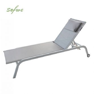Tumbona de aluminio con asiento de malla transpirable
