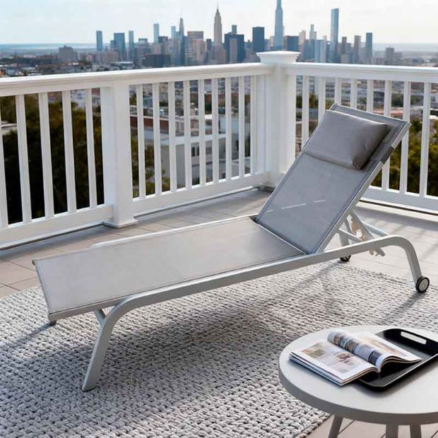 Tumbona de aluminio con asiento de malla transpirable - 11D25C