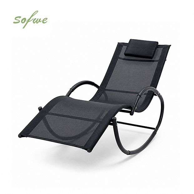 Tumbona basculante para exterior al por mayor, con asiento ergonómico de malla curvada, para el suministro de mobiliario de terraza junto a la piscina - 11D25J