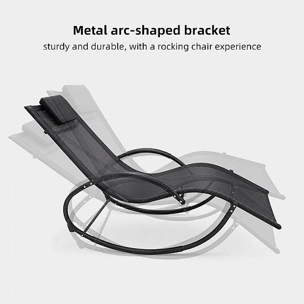 Tumbona basculante para exterior al por mayor, con asiento ergonómico de malla curvada, para el suministro de mobiliario de terraza junto a la piscina - 11D25J