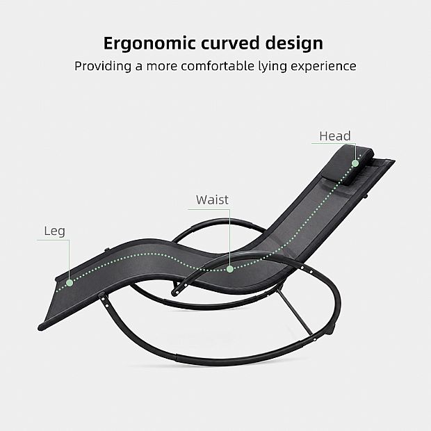 Tumbona basculante para exterior al por mayor, con asiento ergonómico de malla curvada, para el suministro de mobiliario de terraza junto a la piscina - 11D25J